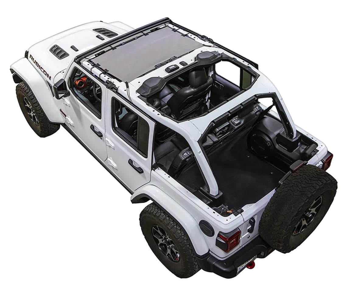 SPIDERWEBSHADE Original JL 4-Door Half Sunshade Top (2018-2026) Compatible with Jeep Wrangler JL 2-Door or JLU Rubicon Sahara Sport All Trims - Airbag