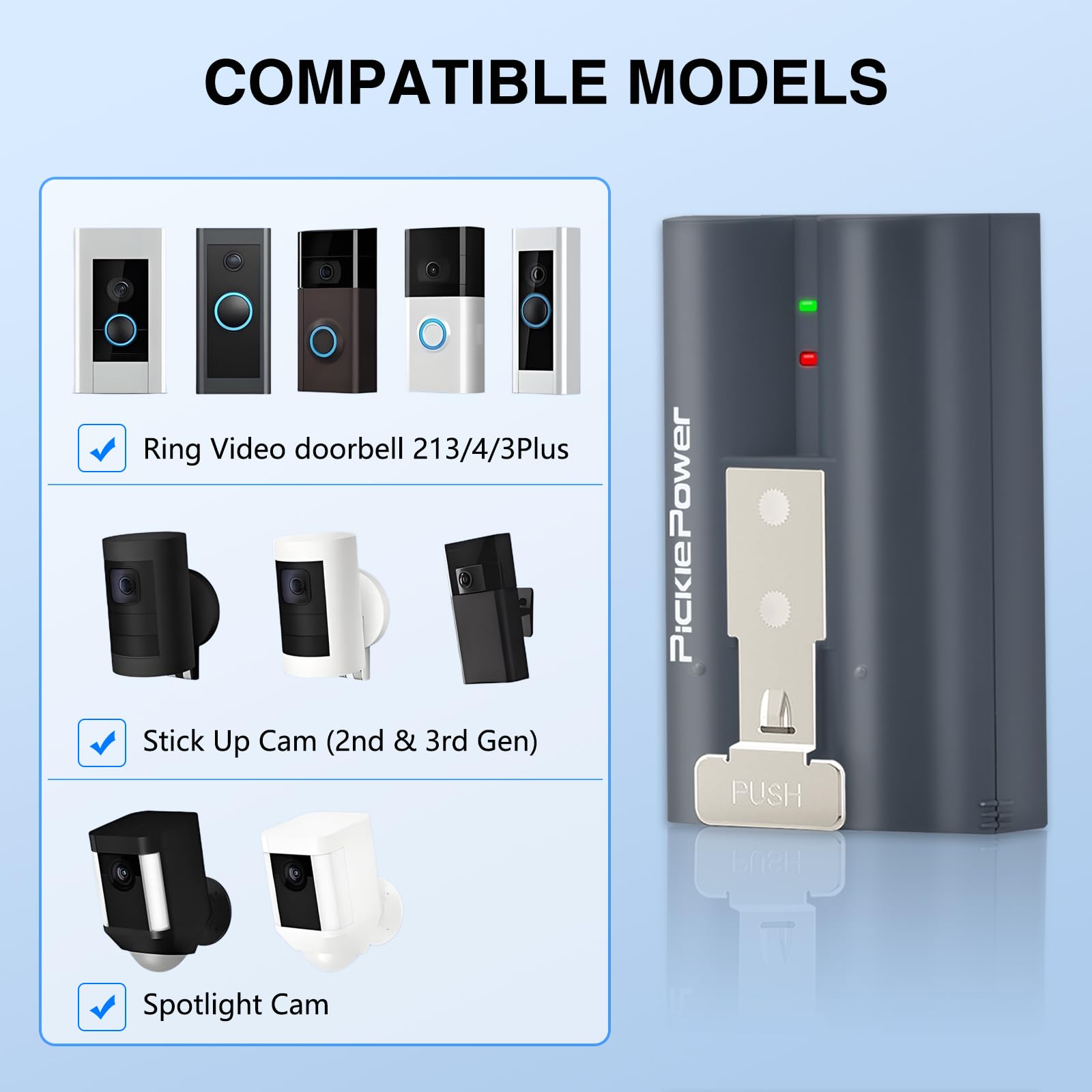 Batterie Di Ricarica Per Videocitofono Ring - 2 Pezzi Da 6040 MAh, Con Stazione Di Ricarica, Compatibili Con Doorbell 2/3/4 E Stick Up Cam - 6