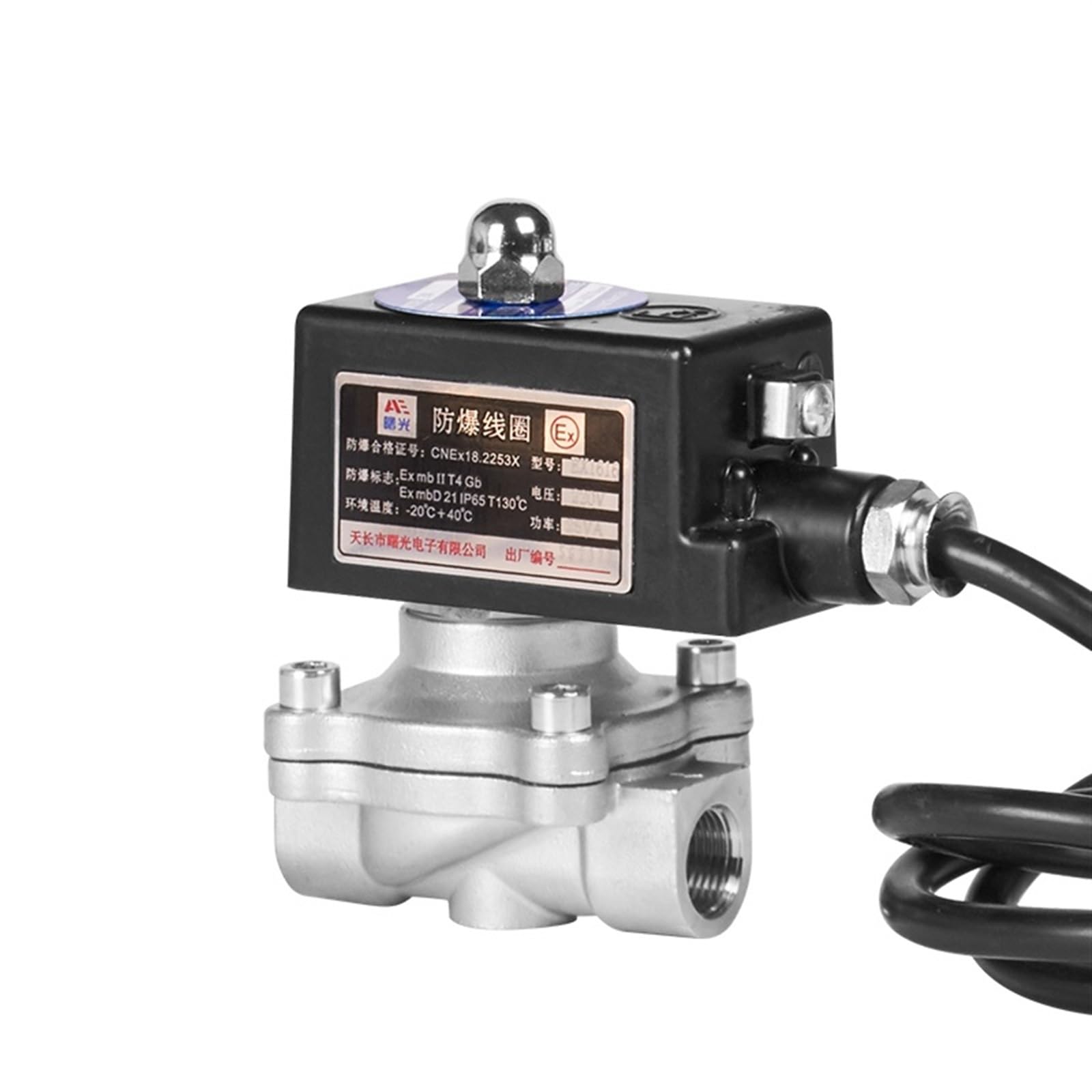 Électrovanne acier inoxydable normalement fermée DN15 12V CC filetage femelle vanne fluide