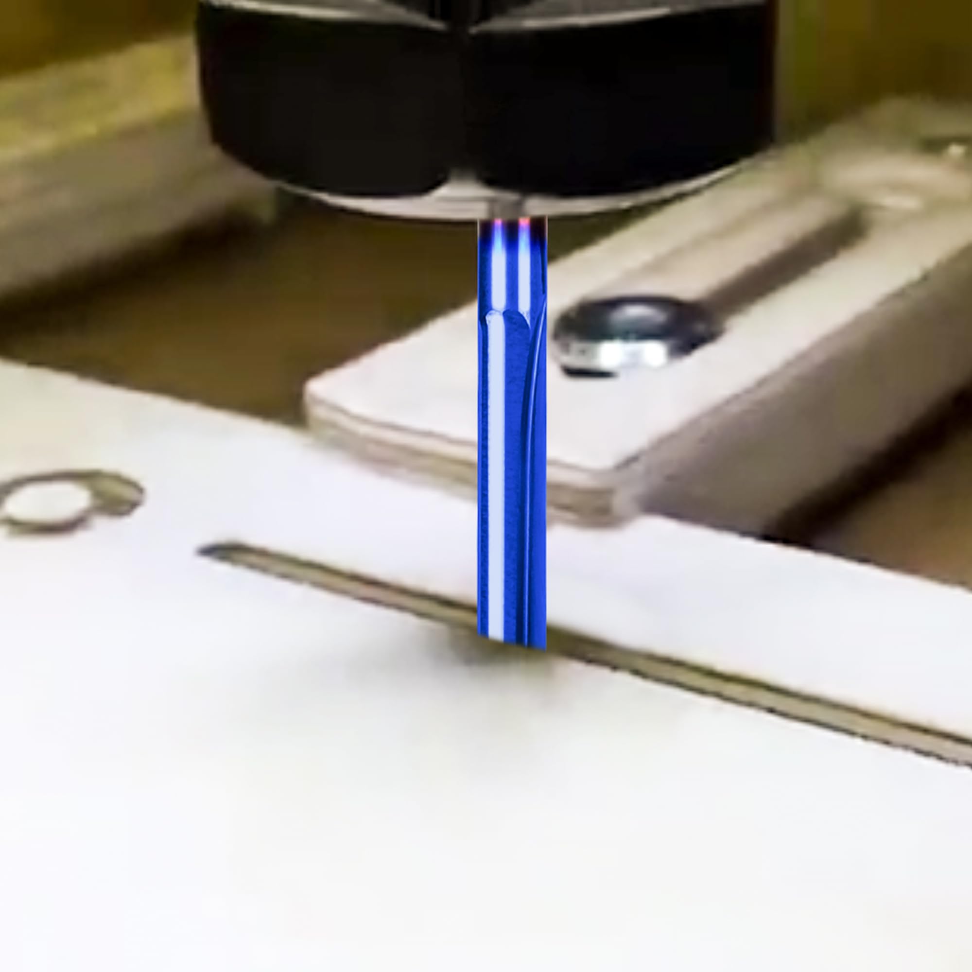 HQMaster Frezy CNC 1/8 Router Bit prosty frez 1 8 trzpień prosty frez trzpieniowy 2-frez do frezowania ze stali wolframowej 22 mm CEL/45 mm OAL do płyt wiórowych MDF, PCW, akrylu, drewna, 10 sztuk
