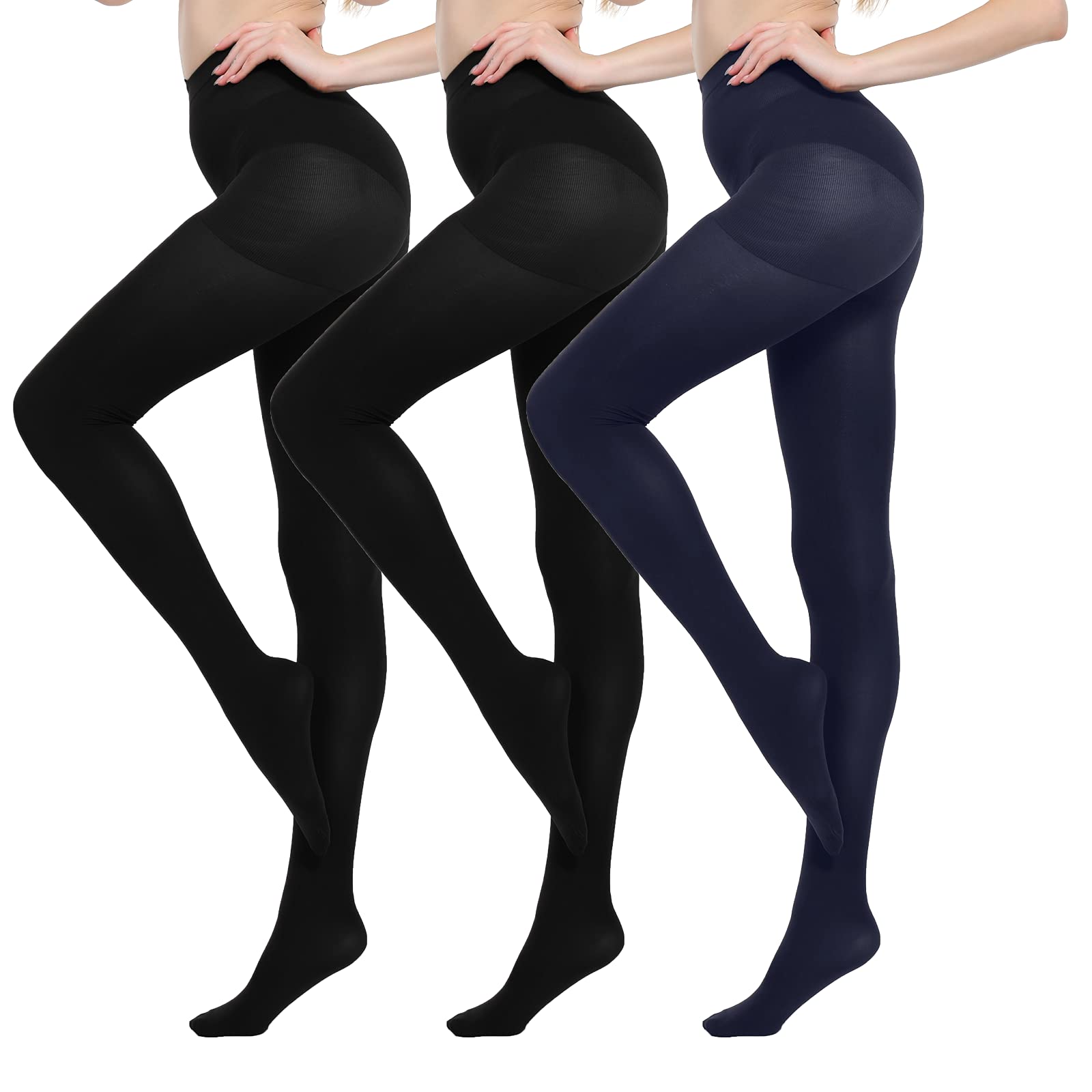 MANZI Run Resistant Control Top Panty Hose Opaque Tights