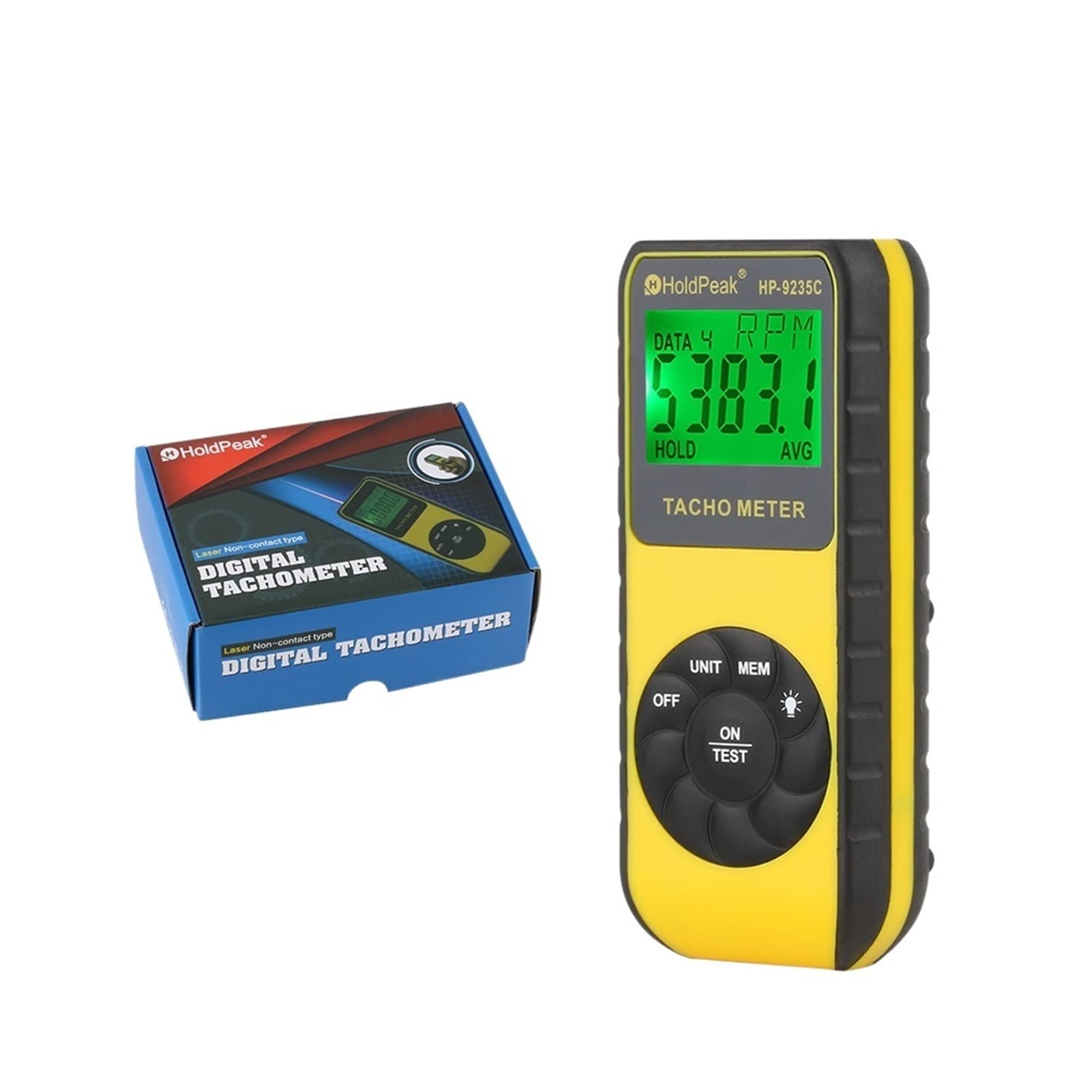 LNHHG Digital Handheld Stroboscope Digital Contact Tachometer Speed Meter RPM Auto Non-contact 7.0-99,999rpm Data Hold, Max/Min/AVG