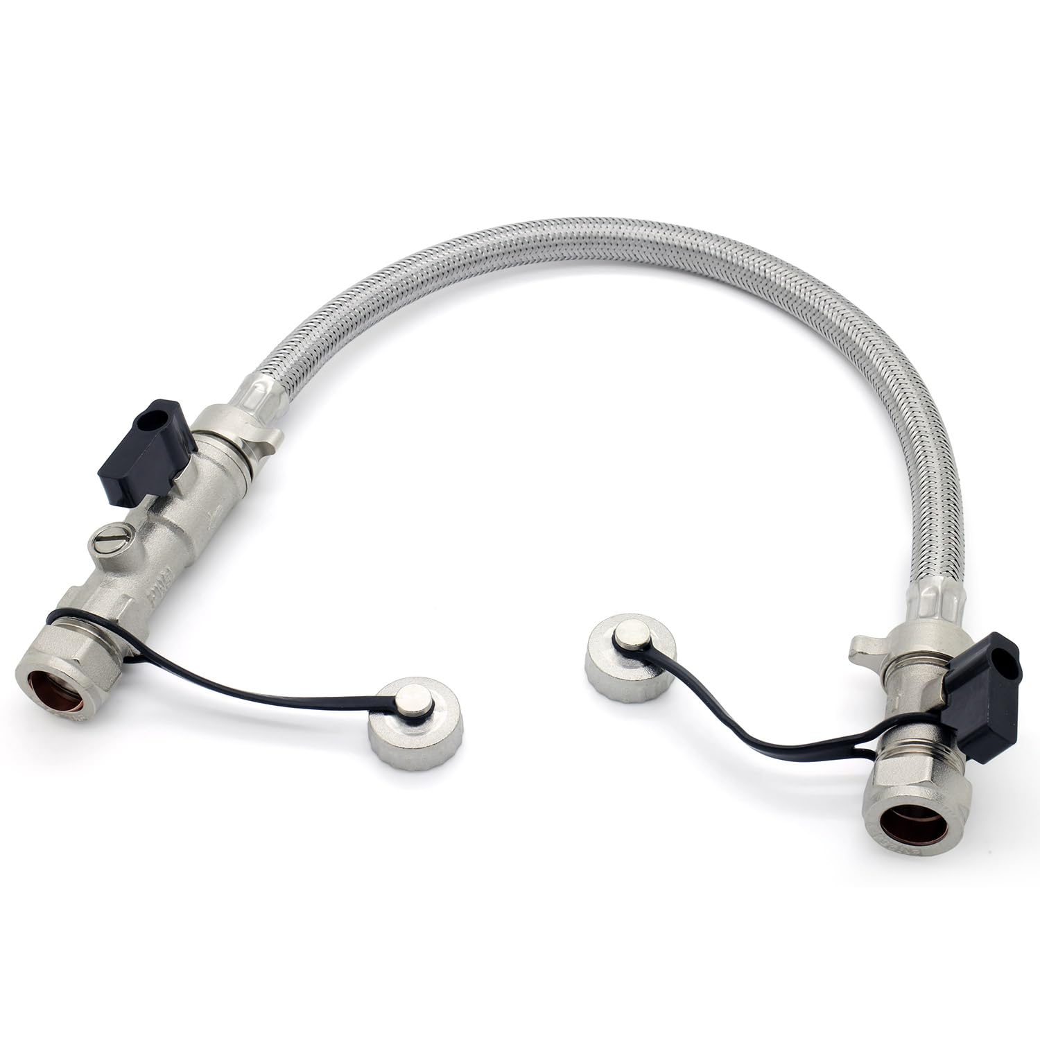 Unvented Components Europe Silver Straight 15Mm Filling Loop With Check Valve And Two Stop Valves