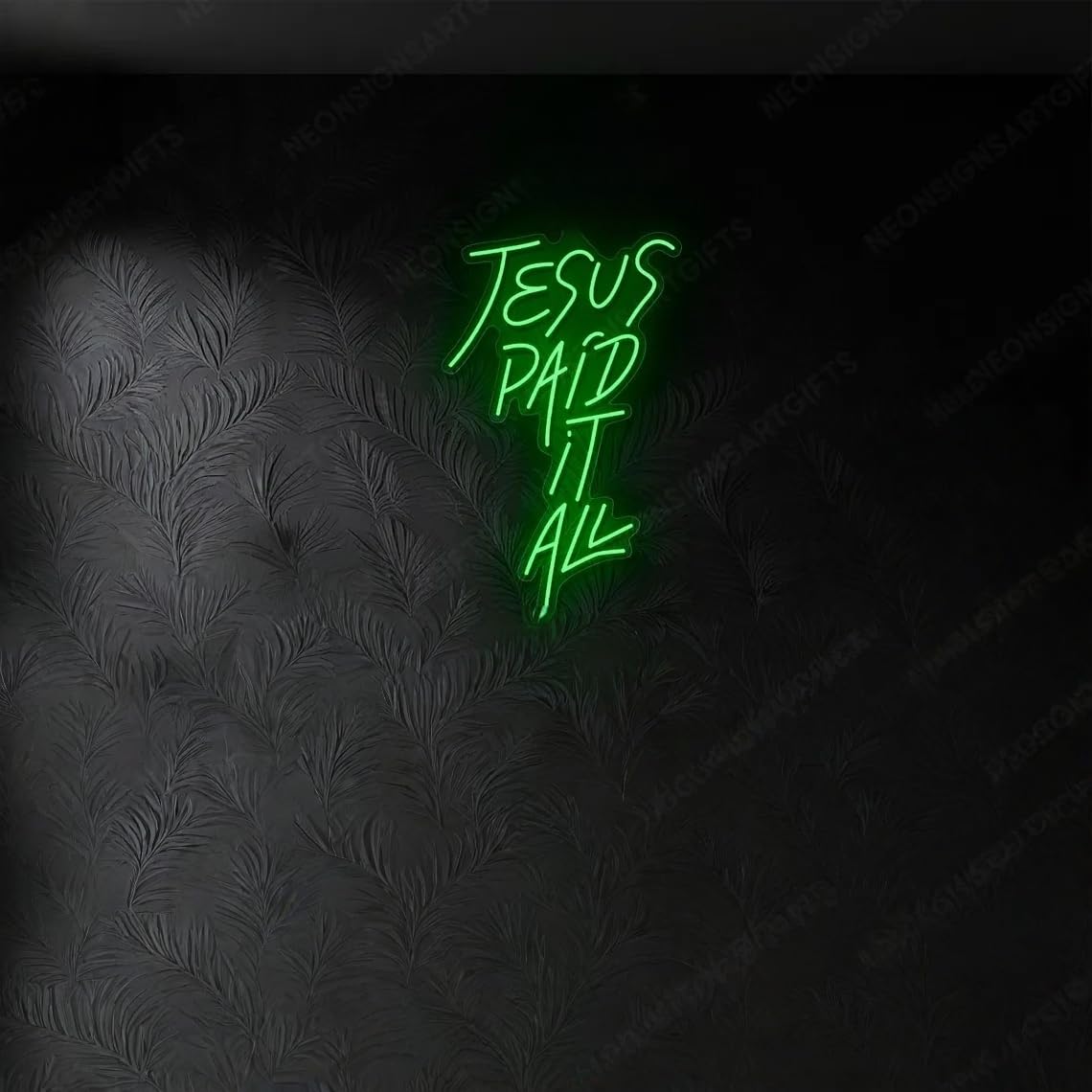 Jesus Paid It All neonowy znak, Jezus Led Signs, Christian Church Light Wall Art, Christmas Faith Neon