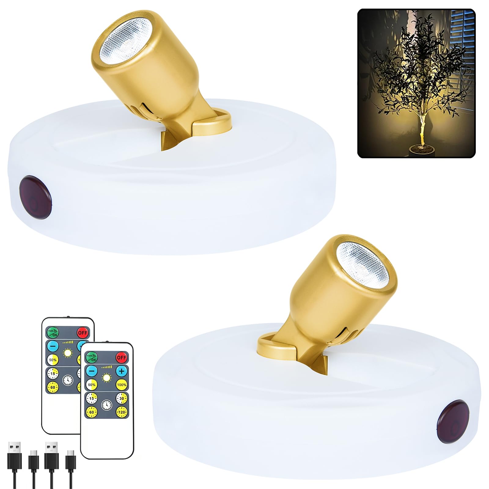 HAMVIDNE LED Spotlights Indoor, Rechargeable Battery Picture Display Lights
