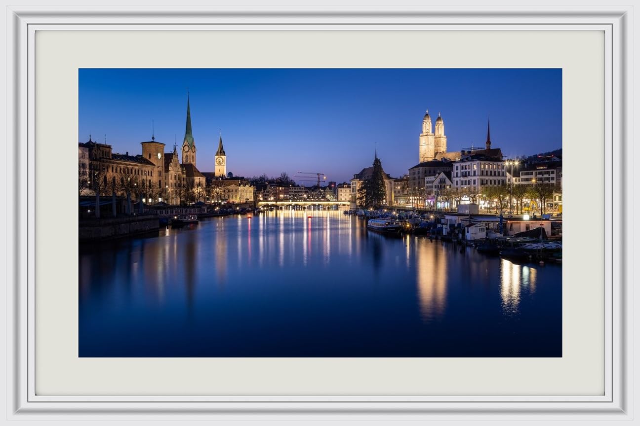 JVERF - JZZJ12719 Zurich Switzerland Houses Rivers Bridges Evening