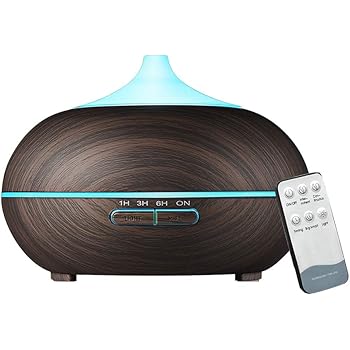 Amazon Com Wooden Aromatherapy Diffuser 550ml Large Capacity Essential Oil Diffuser Electric Ultrasonic Humidifier For Spa And Meditation With Remote Control And Us Plug Father S Day Gift Black Baby