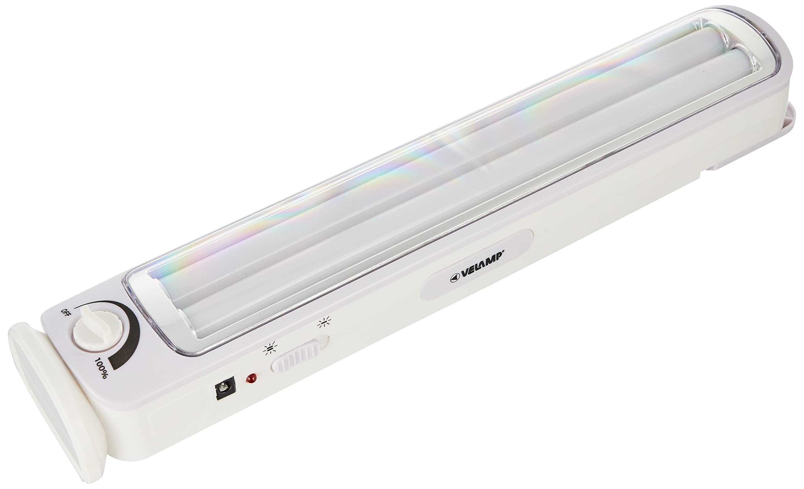 Velamp BIG TWIX - Lampada di Emergenza Portatile Ricaricabile, LED, Super Luminosa (500 lumen) - Dimmerabile - Con Caricabatteria Esterno, Sicura, Leggera e Compatta