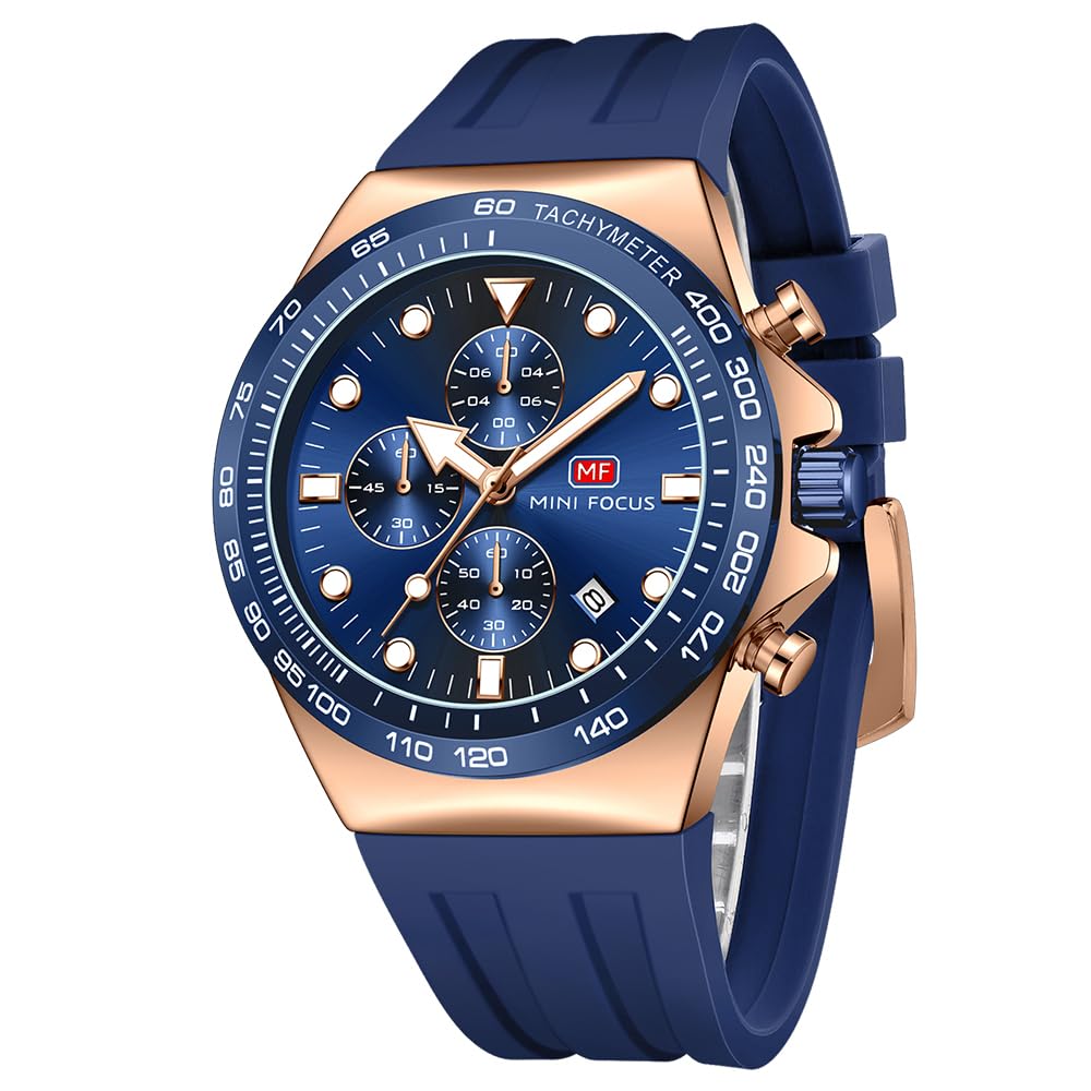 AIMES Mens Watches Waterproof Analog Quartz Chronograph Wrist Watch for Men Stylish Big Face Business Work Fashion Casual Sport Designer Dress Men's Wrist Watches Elegant Gift for Men