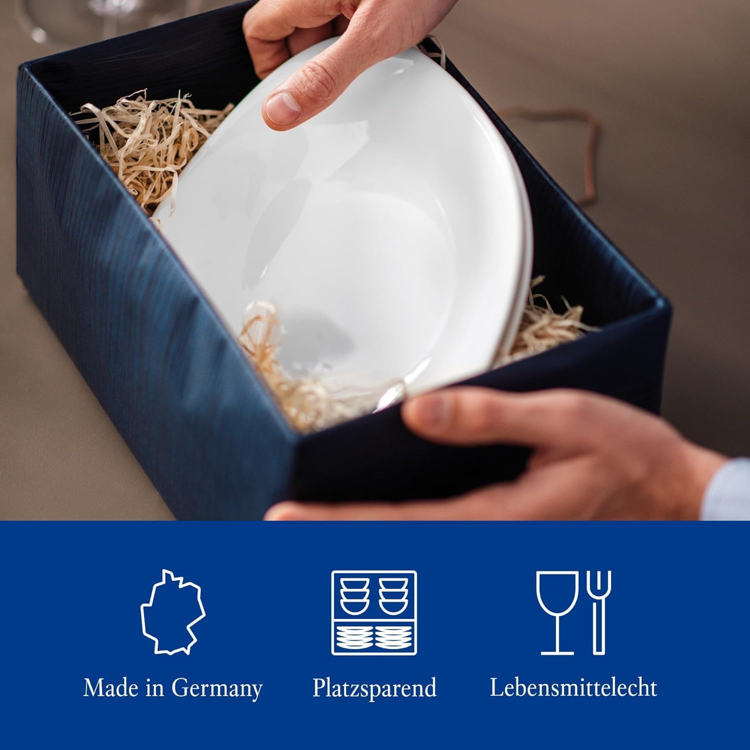 Villeroy & Boch - Lot de 12 assiettes à pâtes Vapiano, grandes assiettes creuses blanches, assiettes à pâtes, assiettes à spaghetti, assiettes creuses, assiettes à salade, grandes assiettes à vapiano