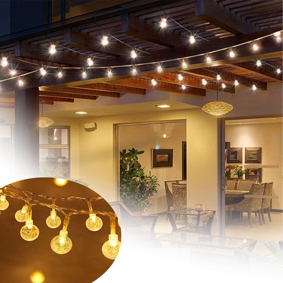 SAILUN Fairy Lights Outdoor, 20 m 160 LEDs Crystal Ball LED String Lights, 8 Modes Waterproof IP44, Fairy Lights for Garden, Patio, Yard, Parties, Christmas Decoration, Warm White