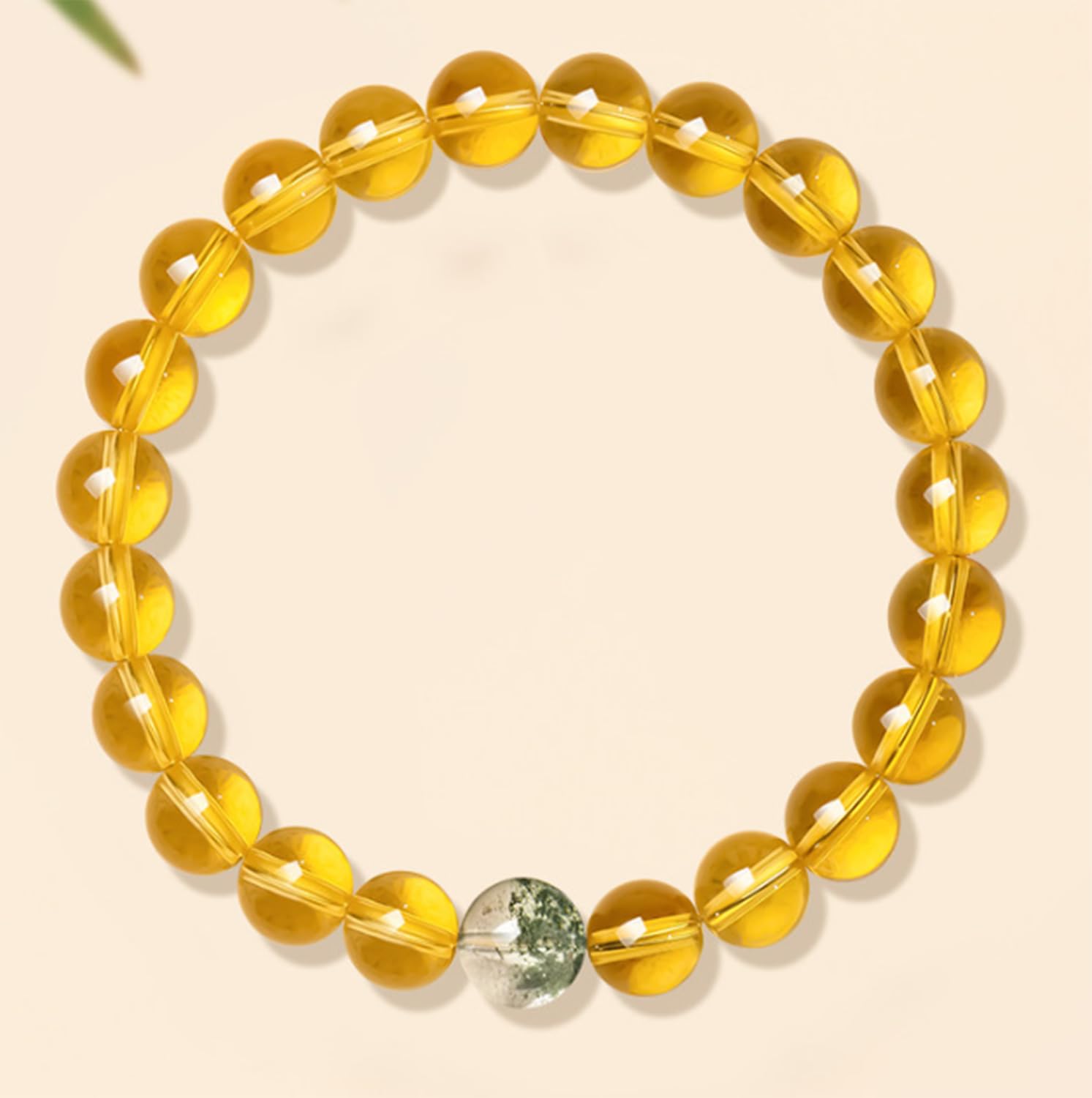 Bracciali cristallo uomo donna, bracciale elastico perline citrino naturale | Braccialetti di citrino fatti a mano per meditazione e yoga, cristallo trasparente e luminoso, energia spirituale