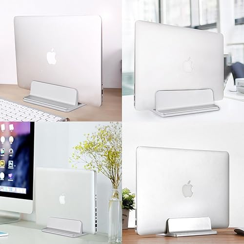 Miniatura 7 de ORANGEHOME Soporte vertical para laptop soporte de cuna para laptop base de escritorio de pie para laptop con tamaño ajustable soporte de accesorios