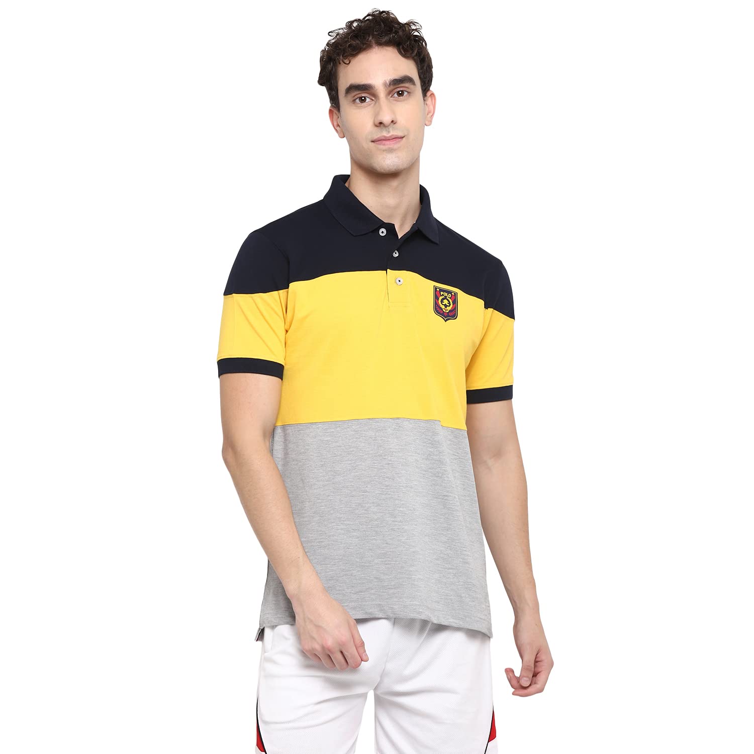 OFF LIMITSMen's Mens Pcp Cns Core Polo T-Shirt (Grey/Yellow / Navy_Large)