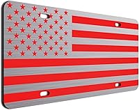 Vista 73 de JASS GRAPHIX Placa de matrícula personalizada con la bandera estadounidense de línea amarilla, homenaje personalizado a despachadores y operadores