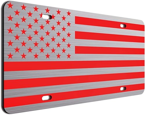 Miniatura 73 de JASS GRAPHIX Placa de matrícula personalizada con la bandera estadounidense de línea amarilla, homenaje personalizado a despachadores y operadores