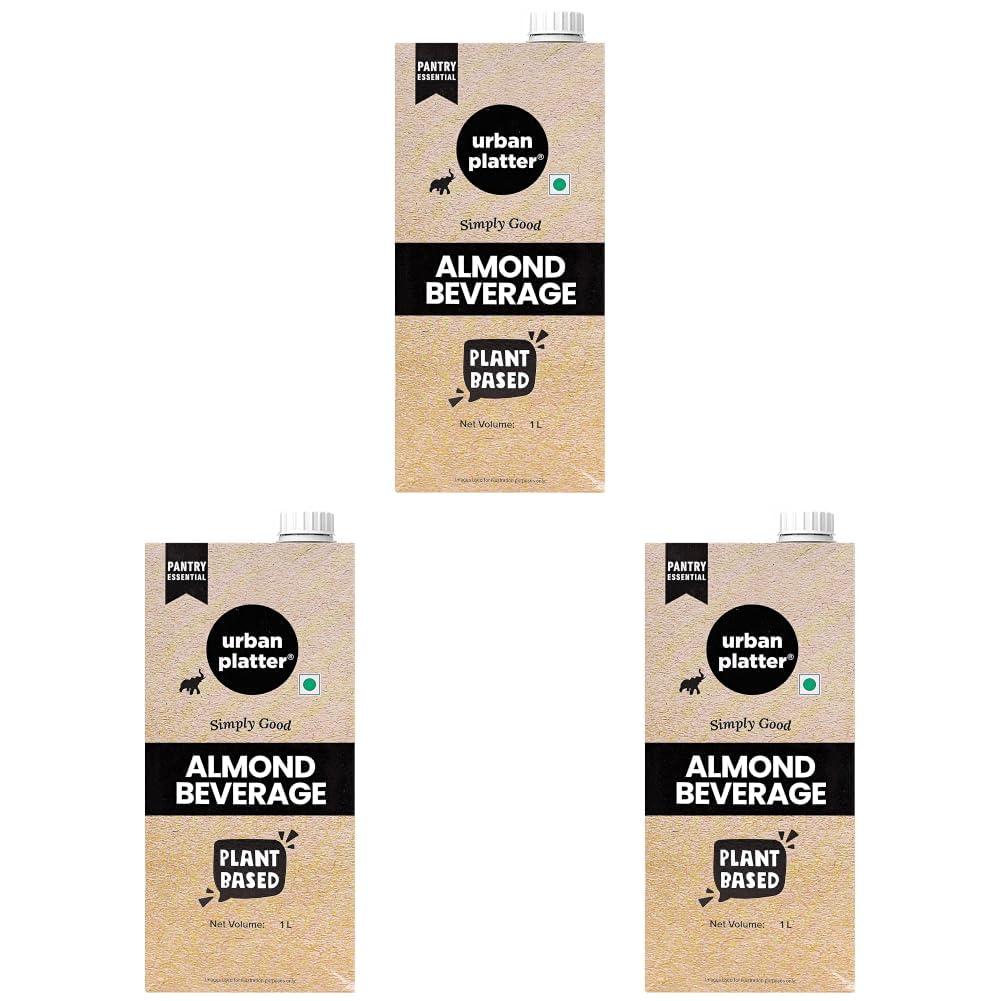 Urban Platter Almond Milk, 1 Litre (Unsweetened | Lactose-Free | Plant-Based Milk Alternative | Works Beautifully in Tea and Coffee) (Pack of 3)-picture-10