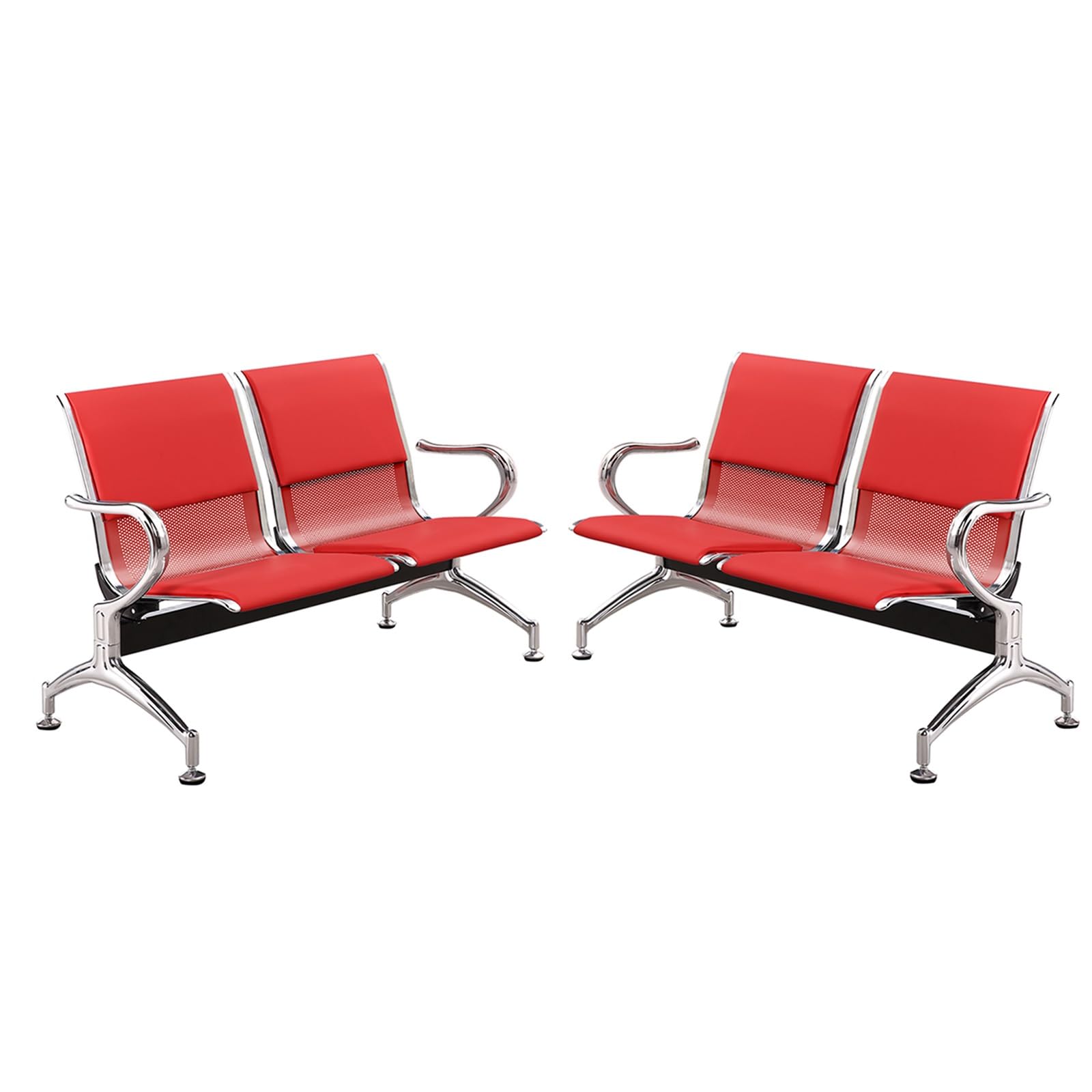 SaryEdge Set of 2 Comfortable Polyurethane Guest Chairs with Armrests for Office, Business, Bank, – Durable Seating Solution for Visitors,
