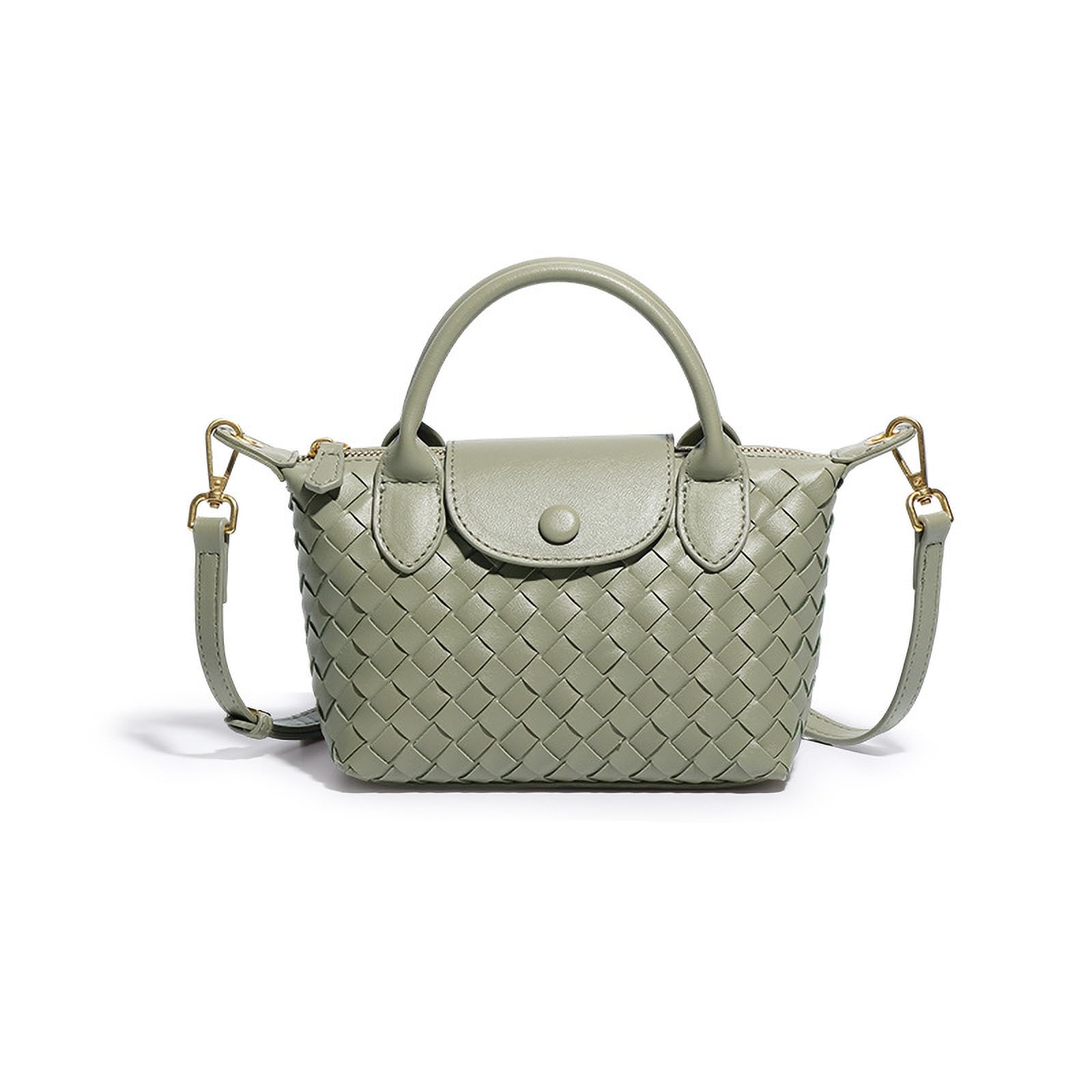 Mini Small Size Braided Luxury Leather Women's top Handle Handbag Fashion Travel Daily Satchel