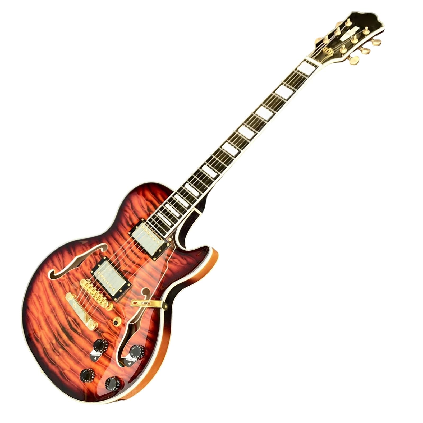 Standard Gitara Elektryczna 6 Strunowe Cewki Do Gitary Elektrycznej Semi Hollow Body Rozdzielające Profesjonalną Wydajność