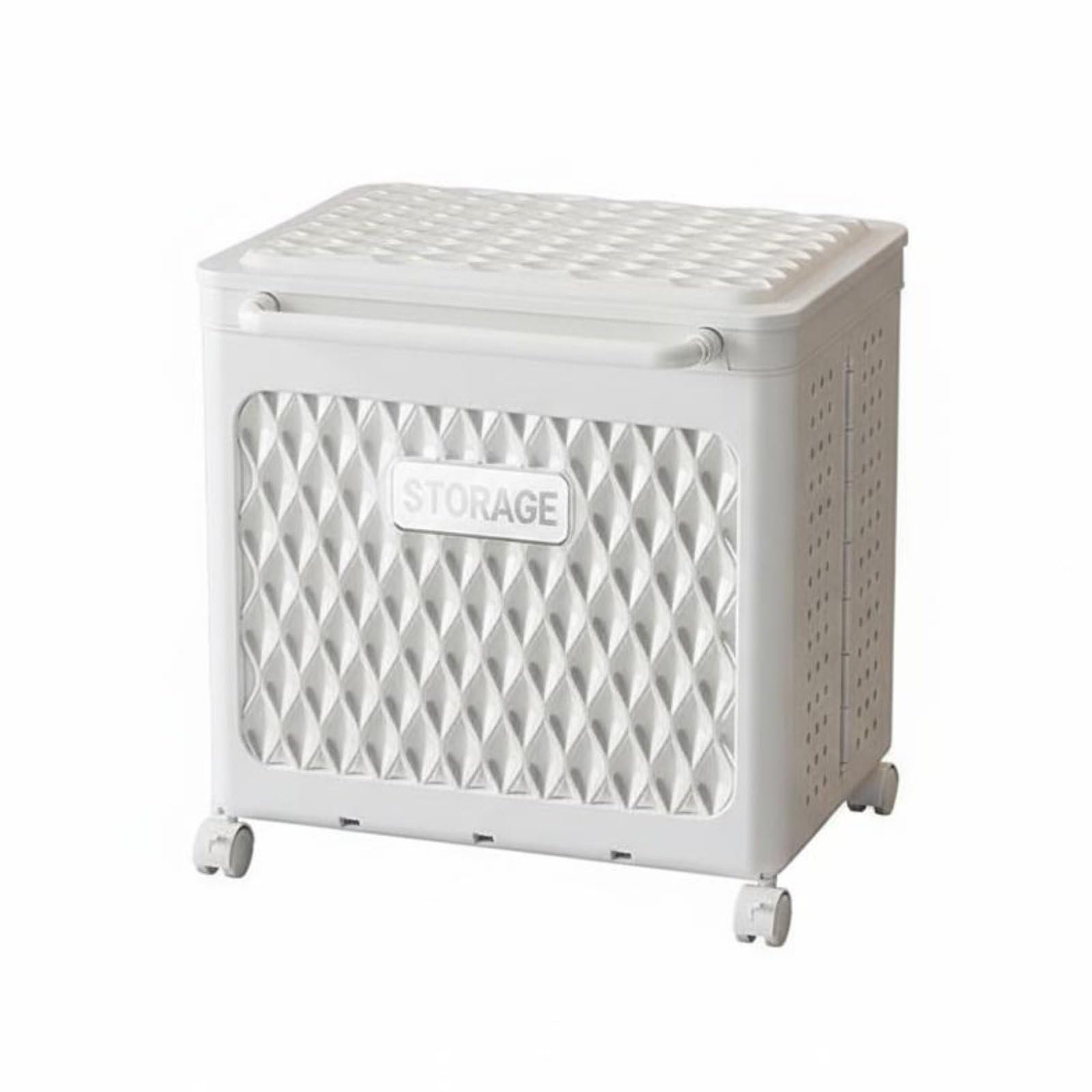 Corbeille à linge avec couvercle blanc bac à linge pliable à roulettes