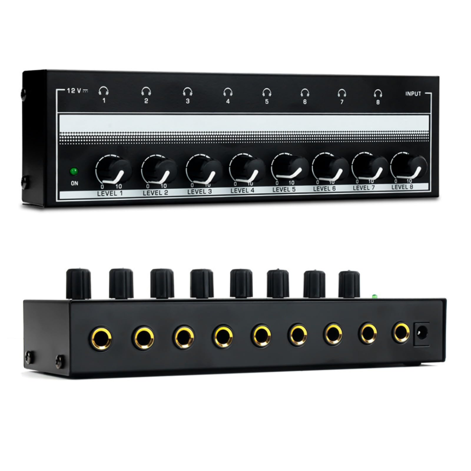 Suckoo 8 channel 6.35mm TRS or 3.5mm HiFi Audio Mixer Headphone Amplifier 1 In 8 Out 4 Out Mixer Controller Cell Phone Computer External 8 port Audio Headphone Stereo Amplifier