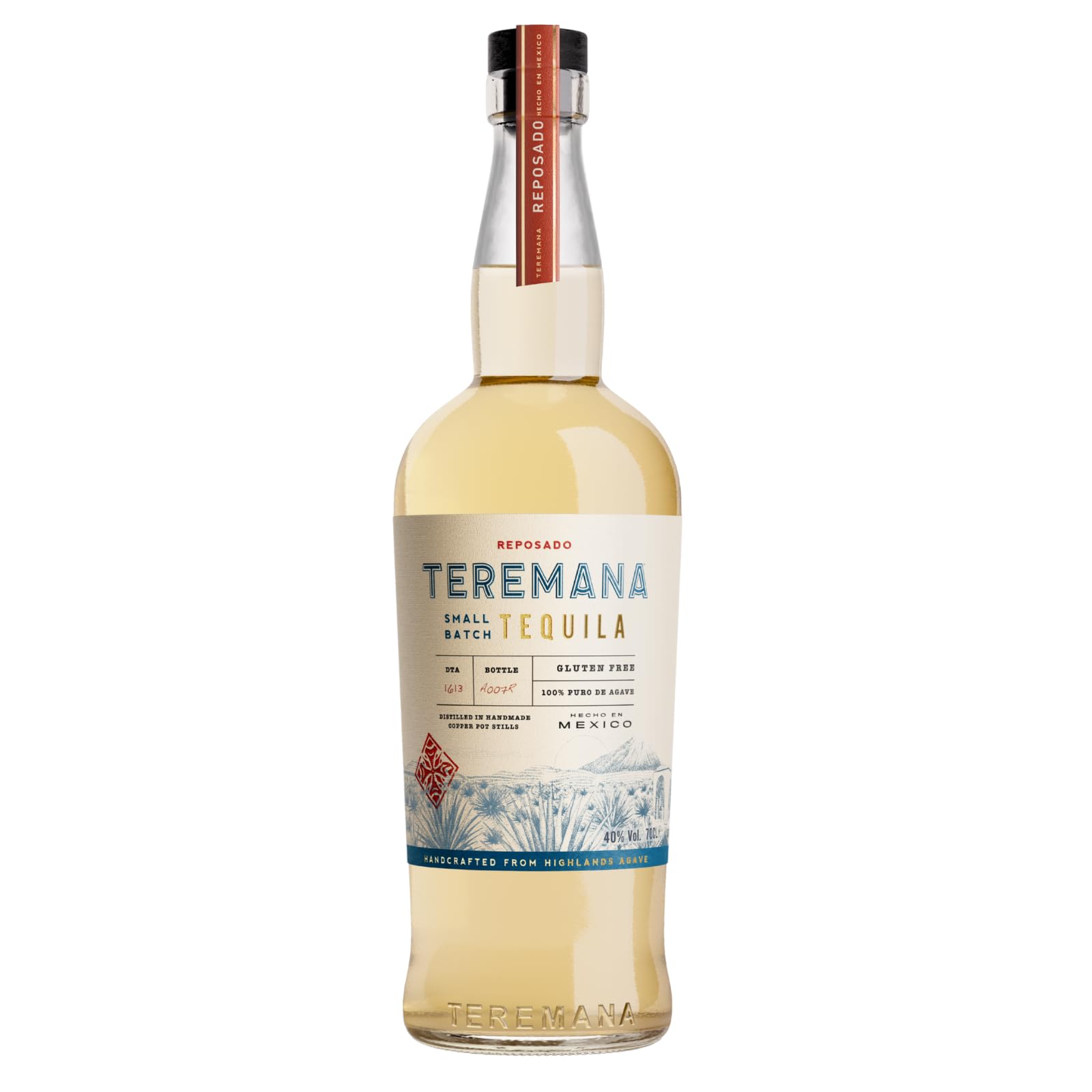Teremana Reposado Tequila – 1 x 0,7l Small Batch Tequila – 40% Vol. – 100% reife Blaue Weber Agave – Reich an gerösteter Agave, Eiche und tropischen Früchten – Von Hand hergestellt