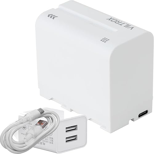 Batería NP-F970 VILROX NP F970 7.4V 6600mAh 48.84Wh para Sony Camcorder NP F750 F550 F770 F960 F975 F930 F570 para luz de anillo y luz de video