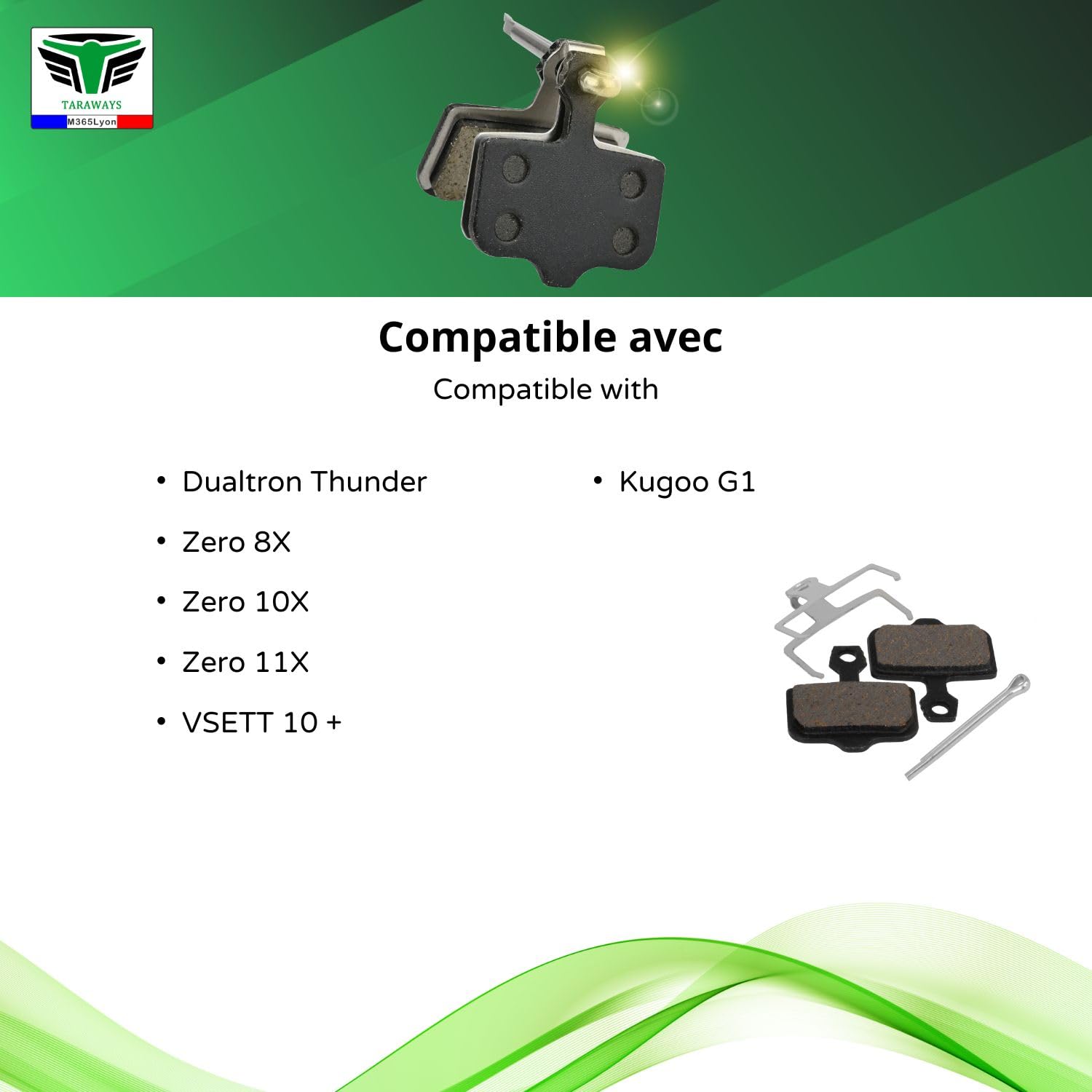 Plaquettes de frein DUALTRON Thunder - trottinette & Co Reims, Metz