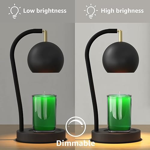 Miniatura 7 de Mocalido Lámpara calentadora de velas regulable con temporizador para velas en frasco, derretidor de velas eléctrico de metal, calentador de cera