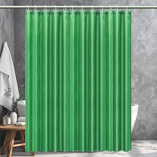 Miniatura 13 de Cortina de ducha de tela blanca con imanes, cortina de baño resistente e impermeable de 85 GSM, 12 ojales de metal reforzados (72 x 72 pulgadas)