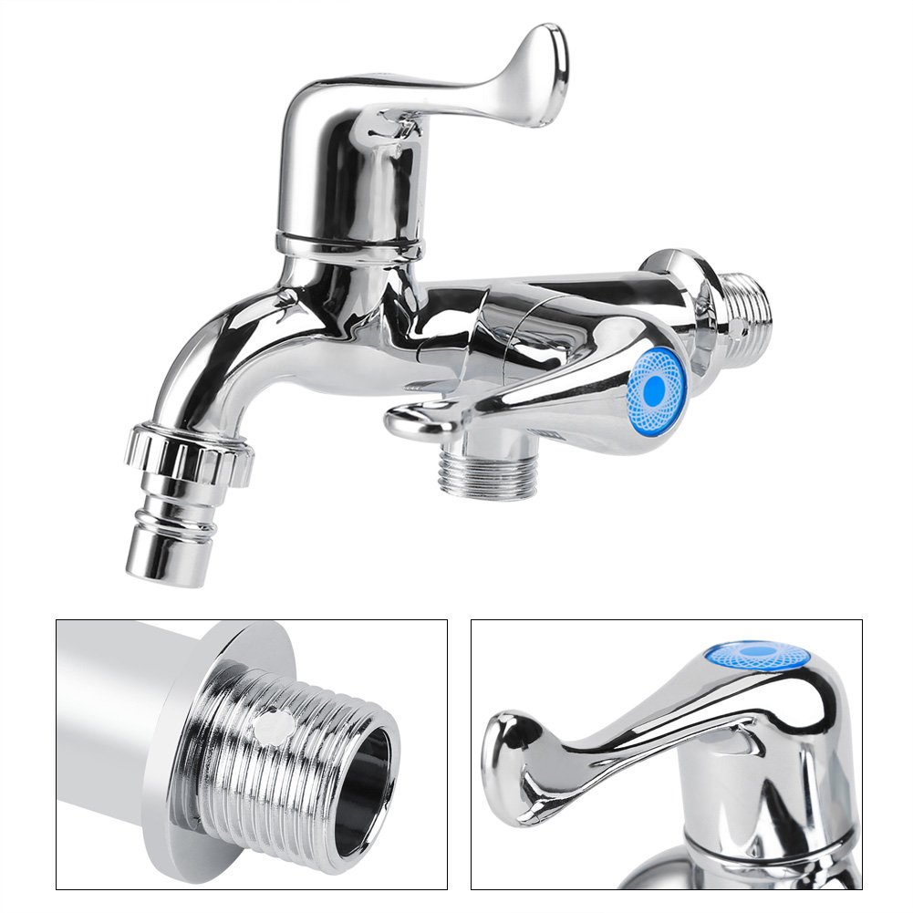 Washing Machine Faucet Environmental ABS Sink Basin Water Tap with Double Spout Handle 1 — view 4