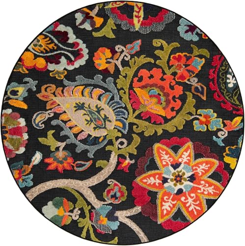 Tapete redondo 6 pies multicolor Rugs.com miniatura 2