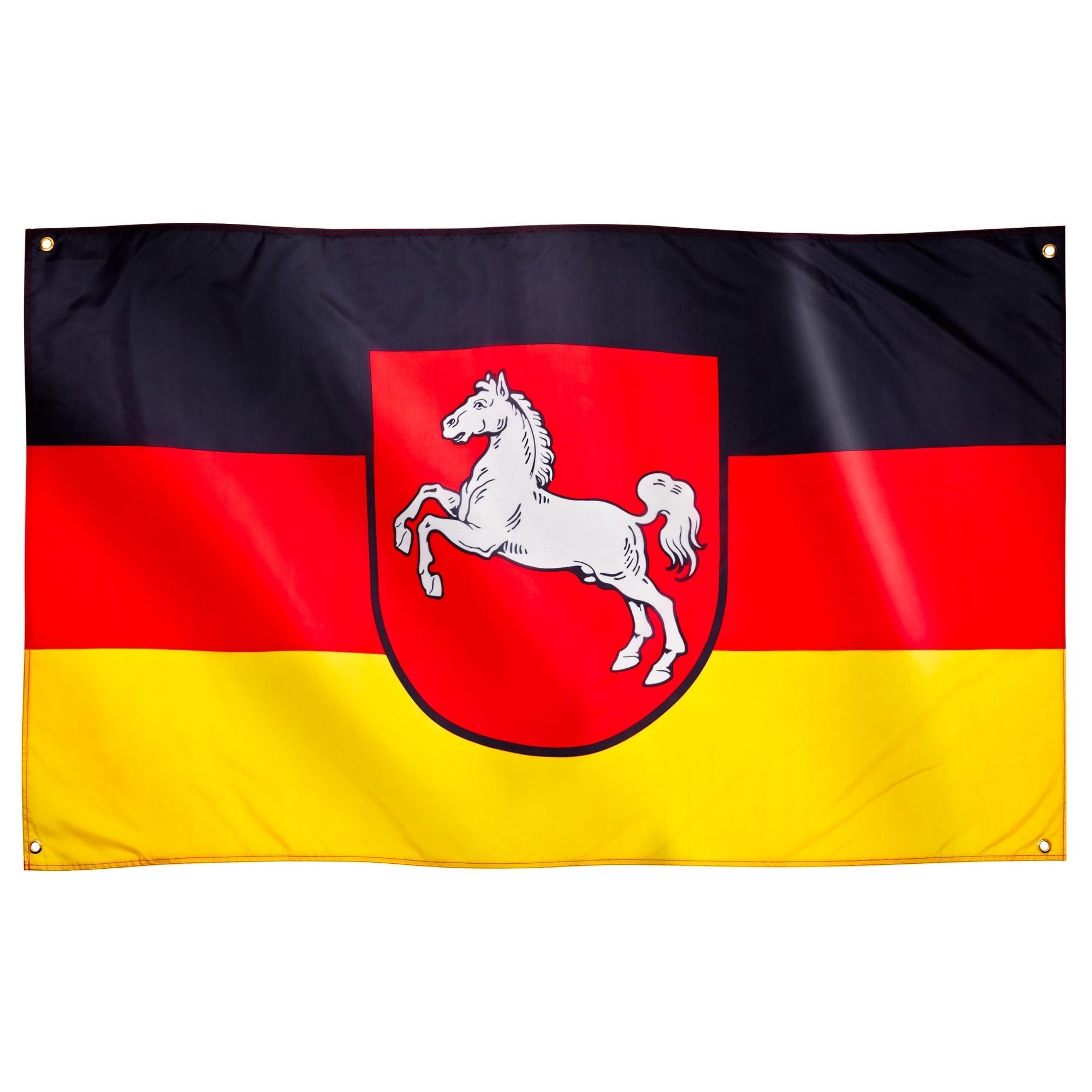 Runesol Lower Saxony Flag, 91x152cm, 3ft x 5ft, Lower Saxons Flag, 4 Grommets, Eyelet in Every Corner, German Region