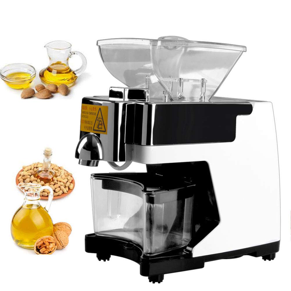 Aserzenith White Home Automatic Oil Press Machine Cold/Hot Expeller Healthy Oil Extractor With Touch Screen Lcd Digital Display, Easily Extract Nut Peanut Sesame Rapeseed Walnut Oil