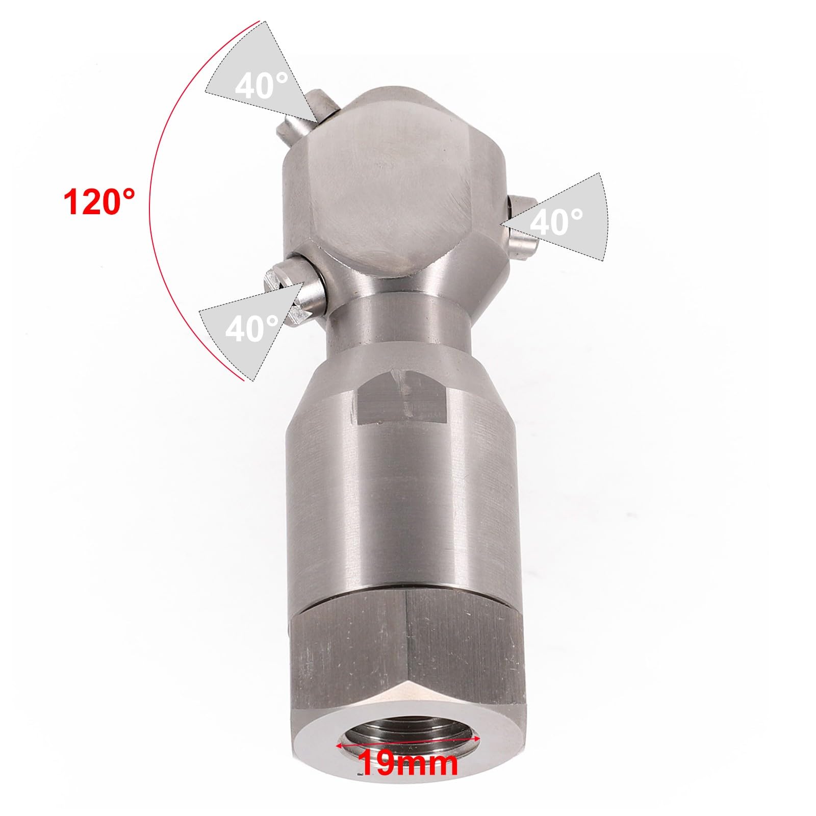 Boquilla de lavado de tanques de acero inoxidable giratorio de 360 grados, 1/2 pulgada, para limpiar tanques de hasta 8 pies de diámetro