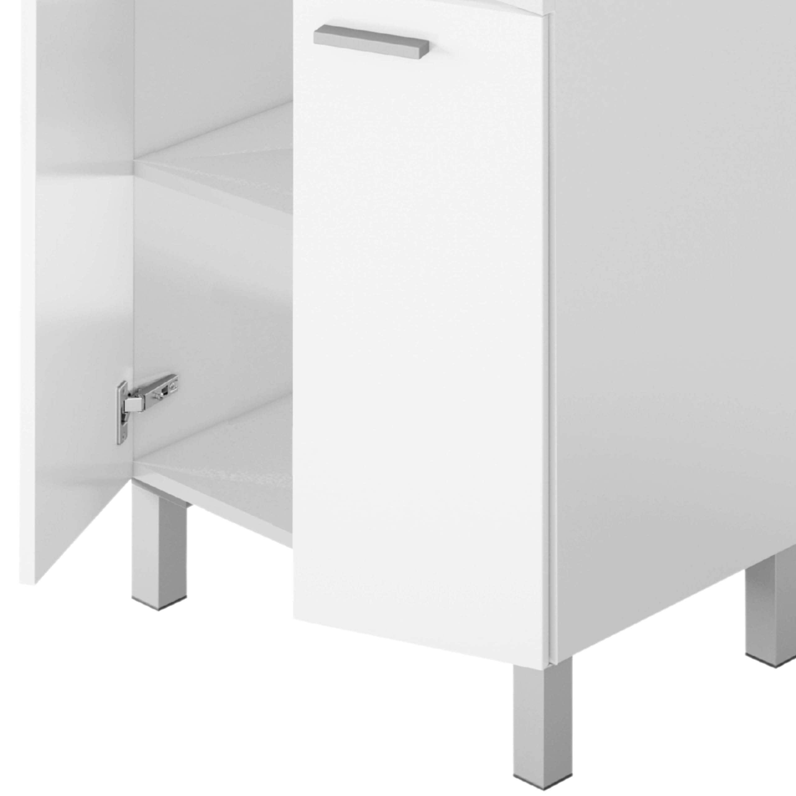 ARKITMOBEL Habitdesign Mueble de Baño con 2 Puertas y Espejo, Modulo Baño, Modelo LC1, Acabado en Blanco Brillo, Medidas: 60 cm (Ancho) x 80 cm (Alto) x 45 cm (Fondo). (Lavabo no Incluido)