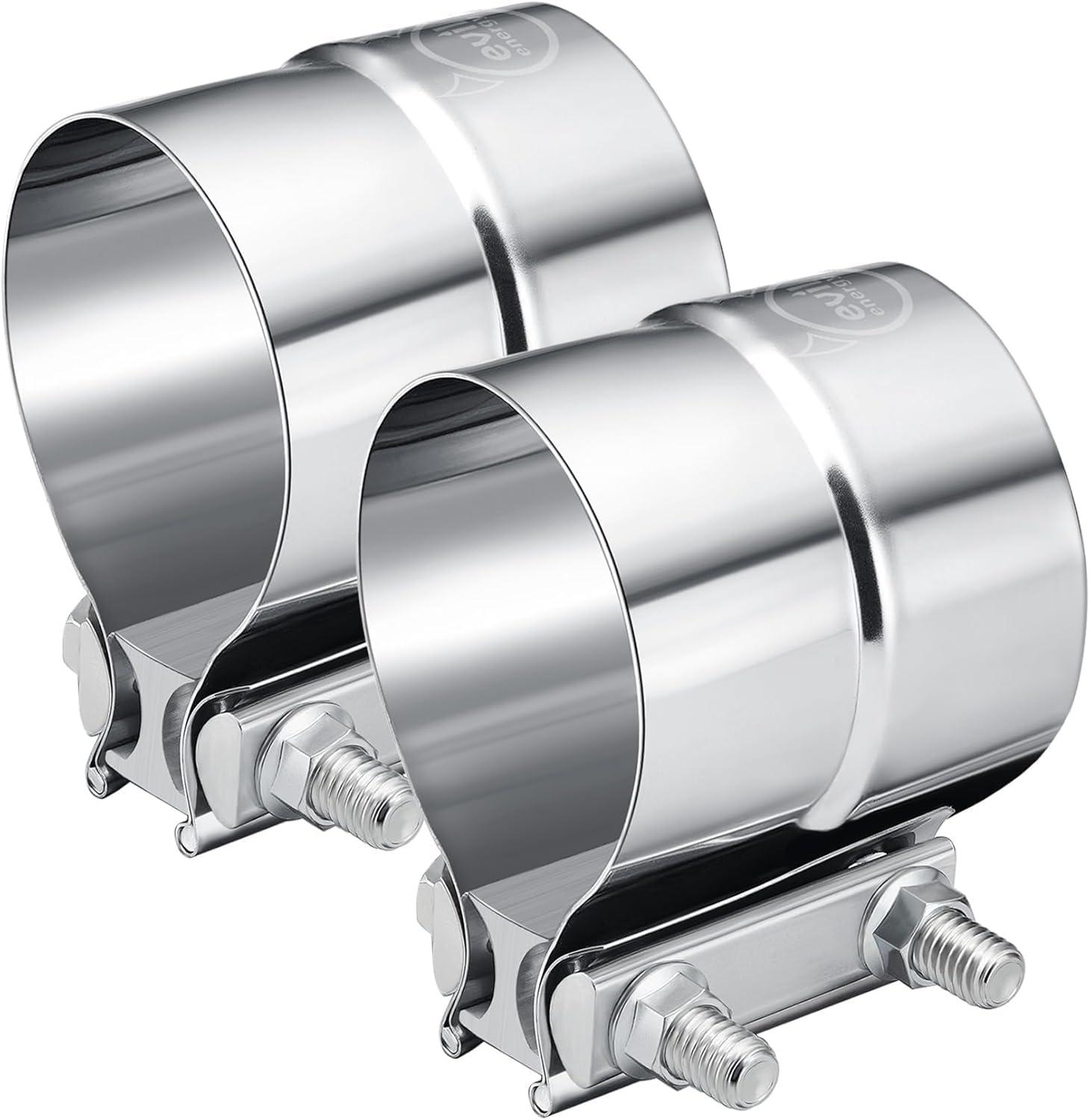 EVIL ENERGY 5.0'' Exhaust Clamp, Lap Joint Band Clamp Stainless Steel for Pipes, Mufflers, Catalytic Converters (2PCS, 5 inch)