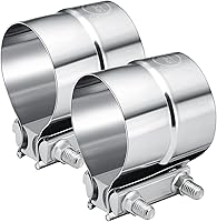 Vista 11 de EVIL ENERGY Abrazadera de escape de 2.0 pulgadas, abrazadera de banda de junta traslapada de acero inoxidable para tuberías, silenciadores