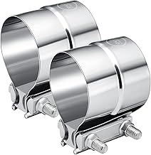 EVIL ENERGY 3.5" Exhaust Clamp, 3 1/2in Lap Joint Band Clamp Stainless Steel for Pipes, Mufflers, Catalytic Converters (2PCS, 3.5 inch)