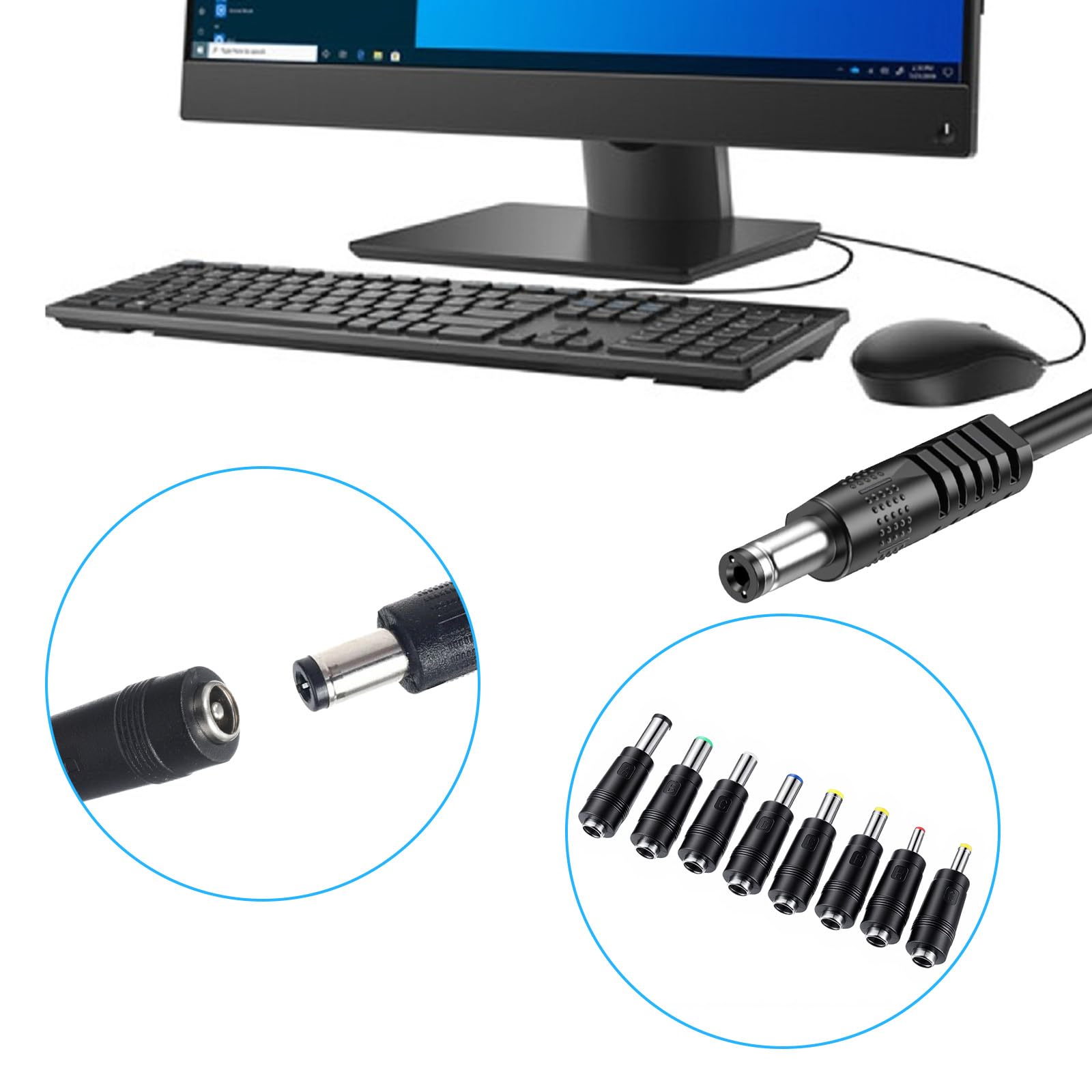 Tip Connector Snapklik.com : DC Adapter Plug, 8 Connector Tips Kits DC Plug Universal ...