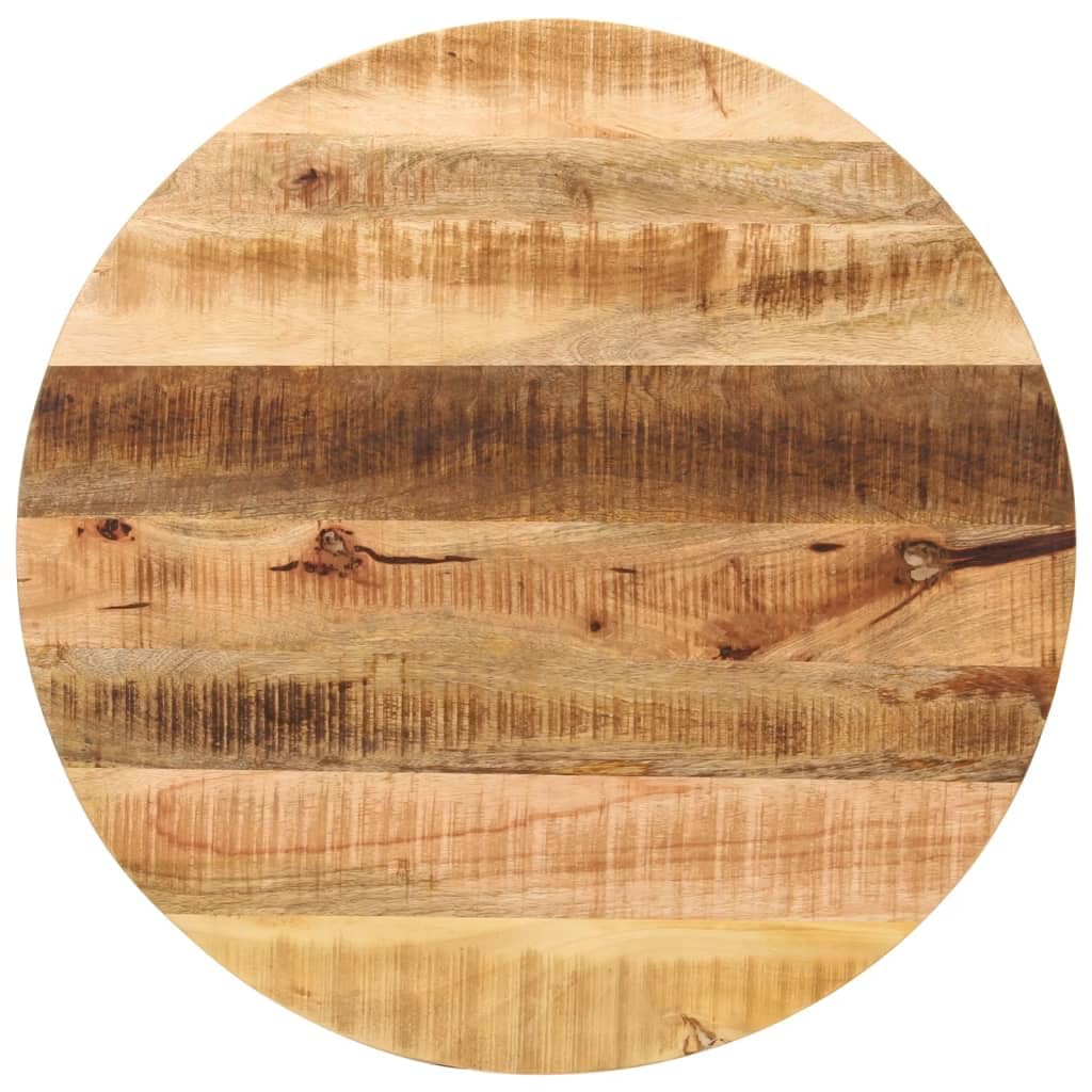 vidaXL Piano per Tavolo Ø 90x3,8cm Rotondo Legno Massello Grezzo Mango