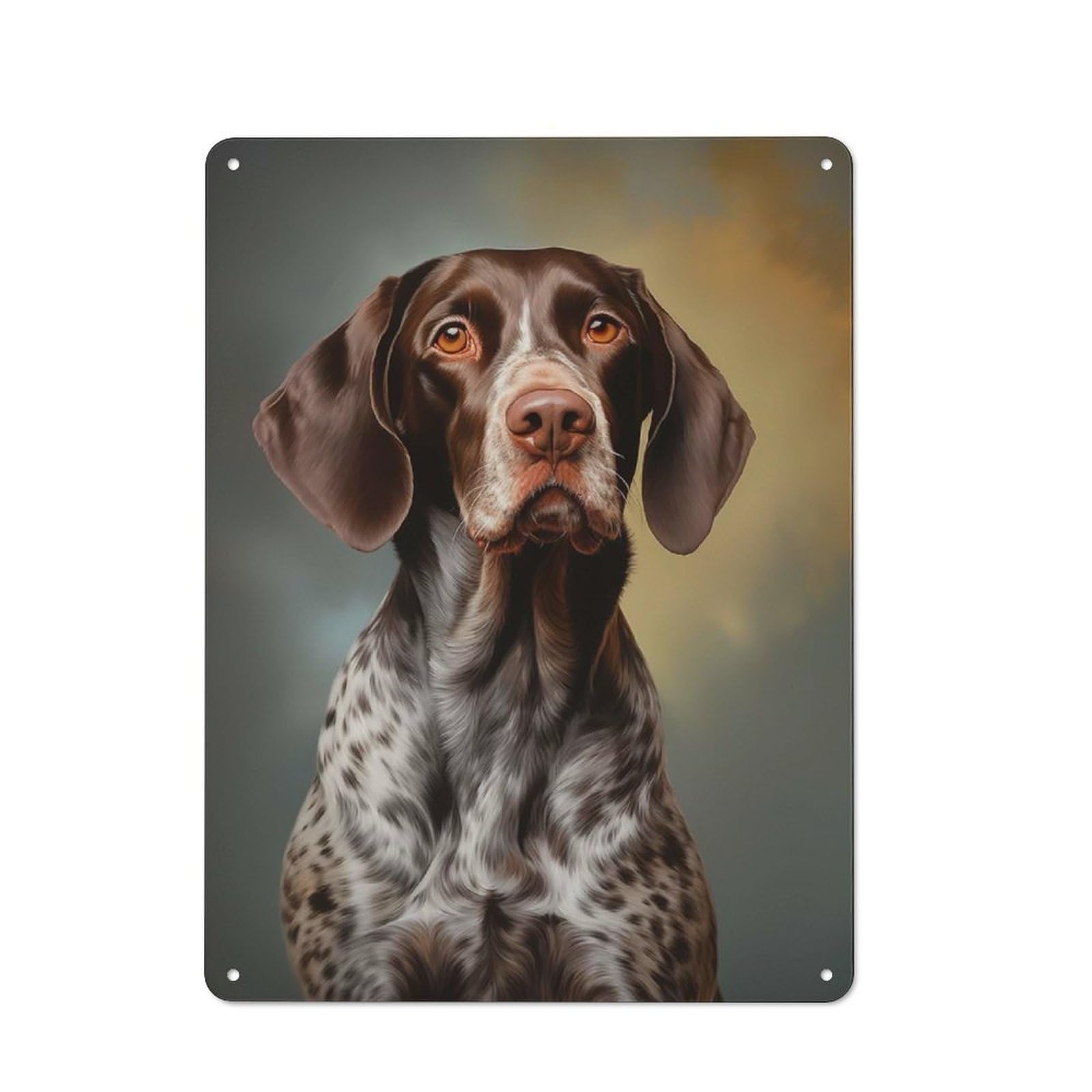 Junmoney German Shorthaired Pointer Metal Wall Sign 40X30cm Featuring For Café Or Home Bar, A Winter Wall Decor Update For Hospitality Decor Collectors