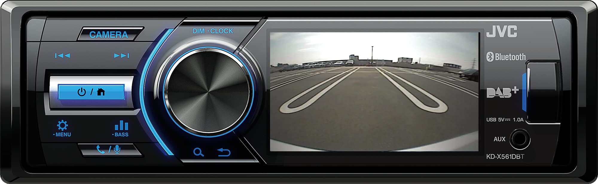 JVC KD-X561DBT USB-Autoradio mit DAB+, Bluetooth und 3" TFT-Farbdisplay (Rückfahrkameraeingang, AUX-Eingang, MP3, WMA, FLAC, DSP, 4 x 45 Watt)