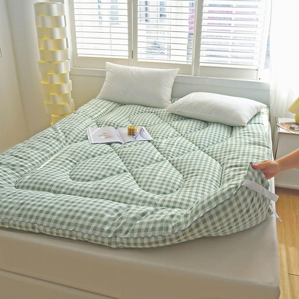 Tatami Floor Mat Pieghevole In Cotone Giapponese Tatami Materasso Matrimoniale Singolo Futon Giapponese Materasso Da Pavimento Per Esterno Interno Campeggio Ospite(F,150 x 200cm(3kg))