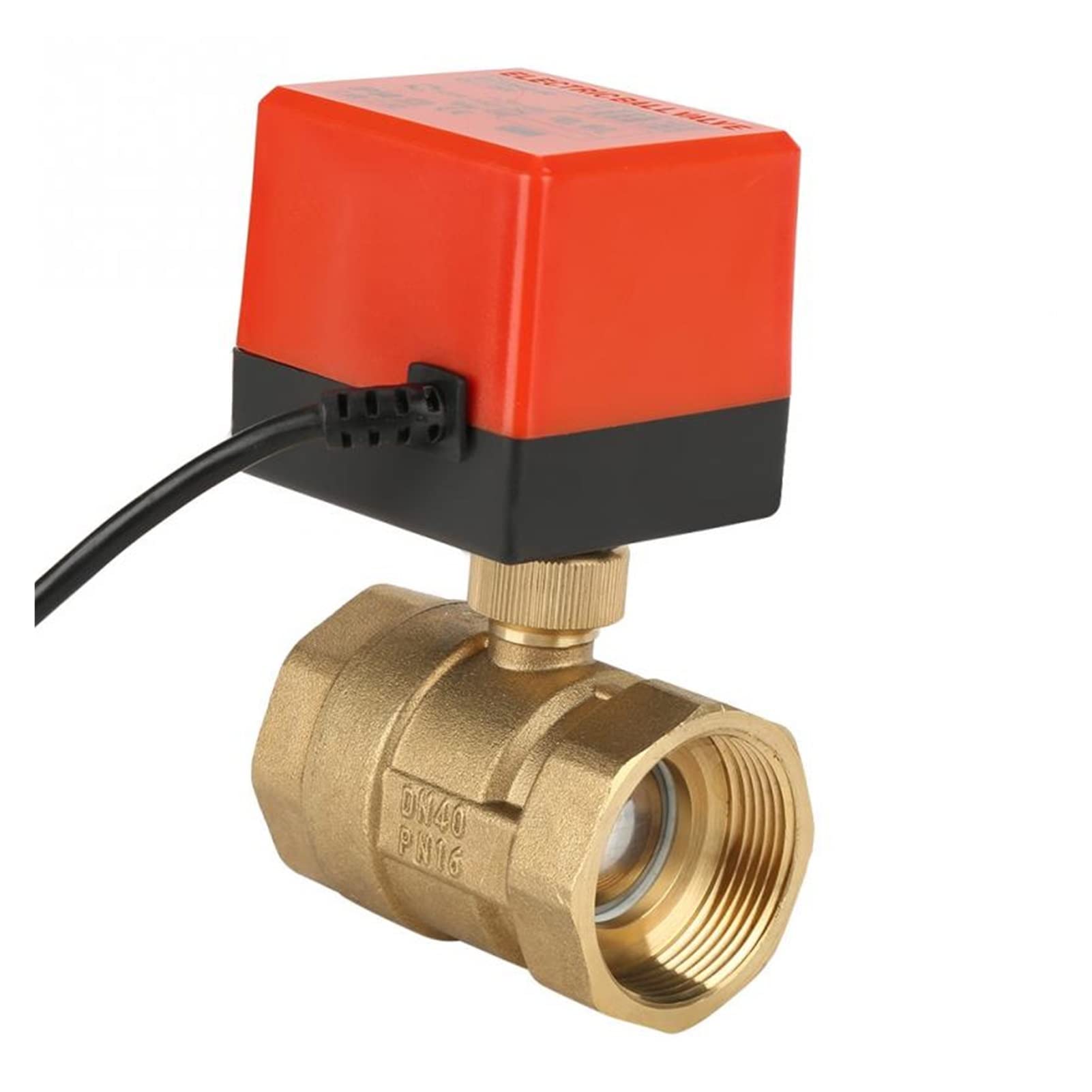 Genérico yaoqijie DC 24V DN40 Válvula de Bola de latón Válvula eléctrica 2 vías de válvula eléctrica de la válvula de Bolas motorizada de latón G1-1/2 Lasting