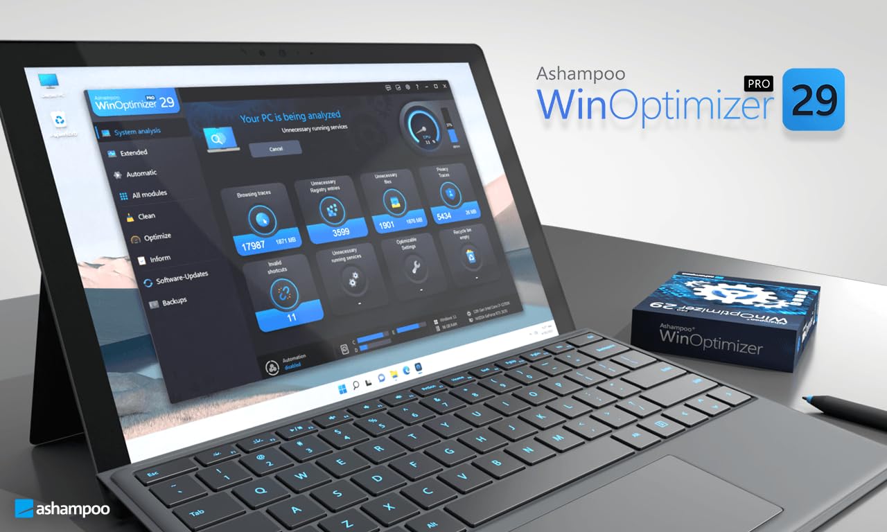 WinOptimizer 29 - Tuning für Windows 11 10 - unbegrenzte Laufzeit - Sicher, Sauber, Schnell