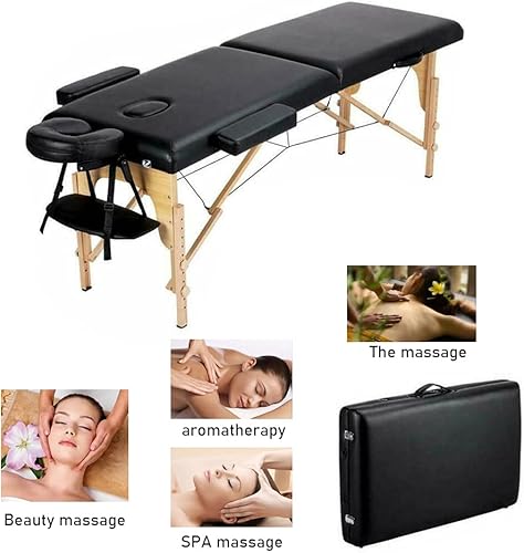 Miniatura 10 de Mesa de masaje portátil, cama de masaje, cama de spa de 84 pulgadas de largo, 24 pulgadas de ancho, mesa de masaje ajustable en altura con 2