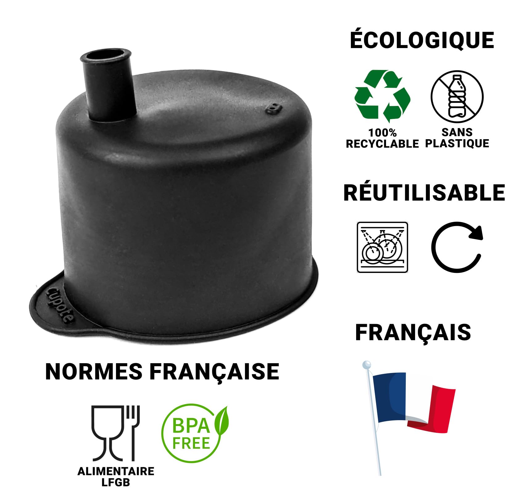 Lot de 5 Protections anti-drogue réutilisable en silicone extensible | Capote de verre avec paille intégrée