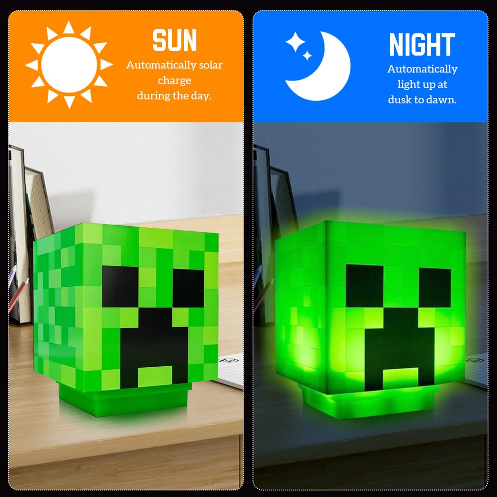 Lampada Creeper Minecraft Con Suoni – Cubo 3D LED, Luci Notturna Per Bambini, Ricaricabile USB, Decorazione Camera, Colore Verde